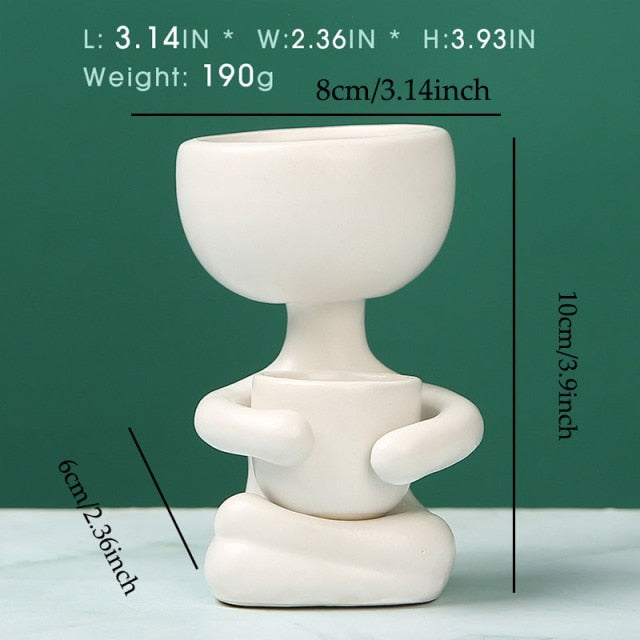 Ceramics Little People Art Flower Pots