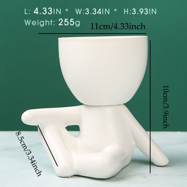 Ceramics Little People Art Flower Pots