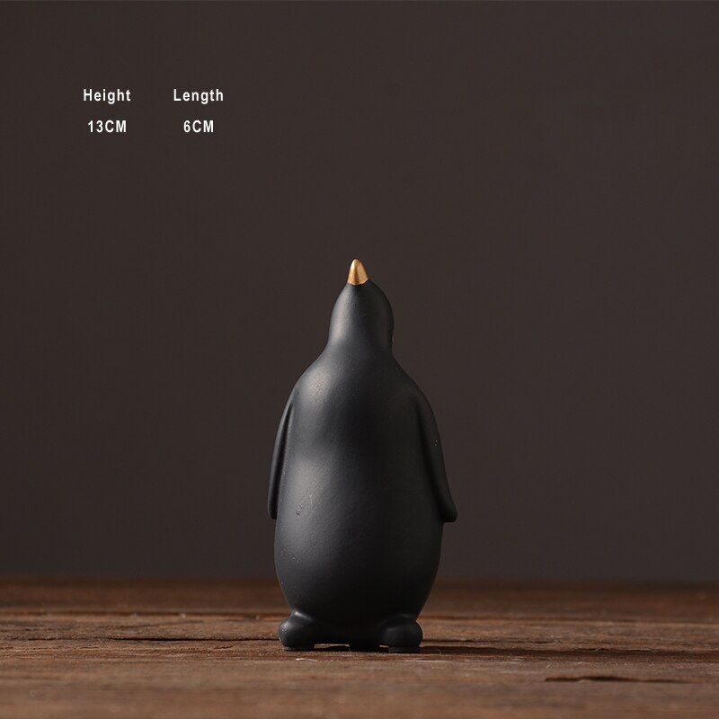 Ceramic Gilled Penguin Home Décor