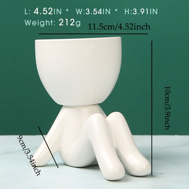 Ceramics Little People Art Flower Pots