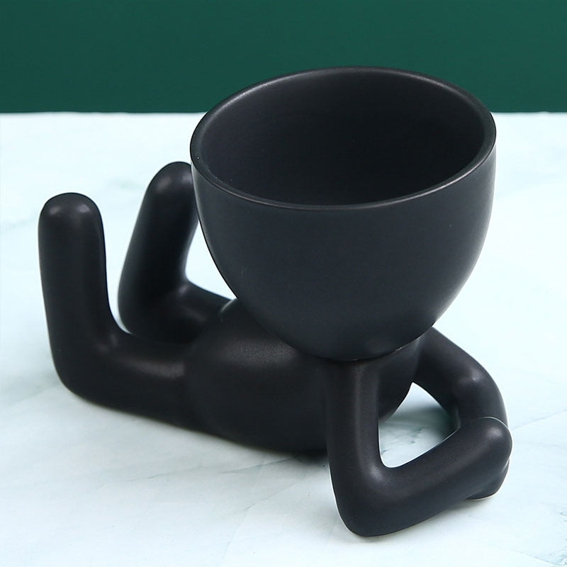 Ceramics Little People Art Flower Pots