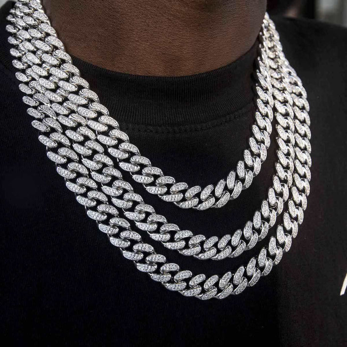 White Gold Plated Iced Cuban Chain