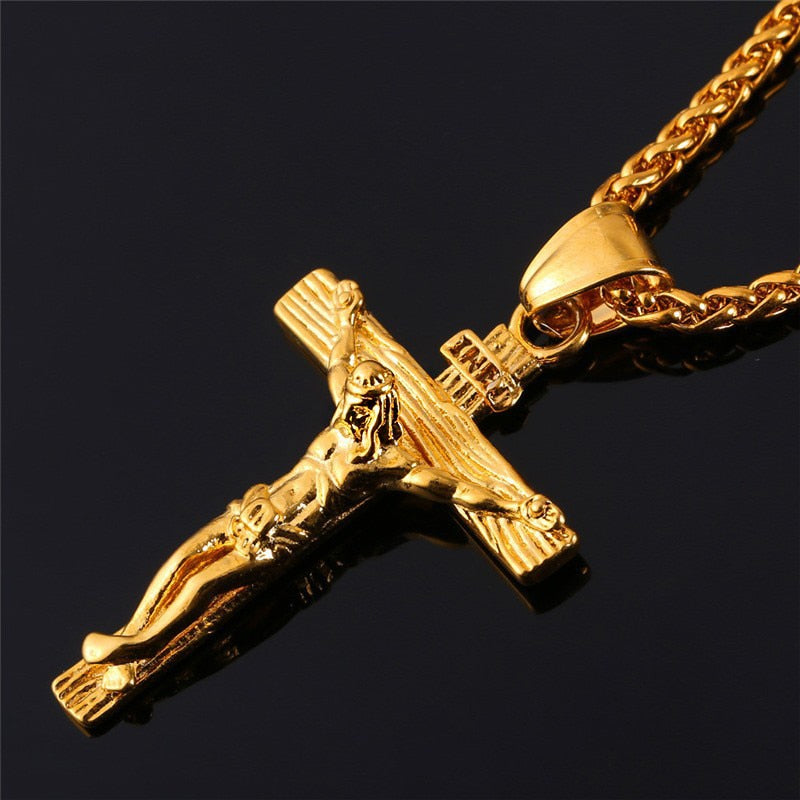 Luxury Jesus Gold Cross Chain & Pendant