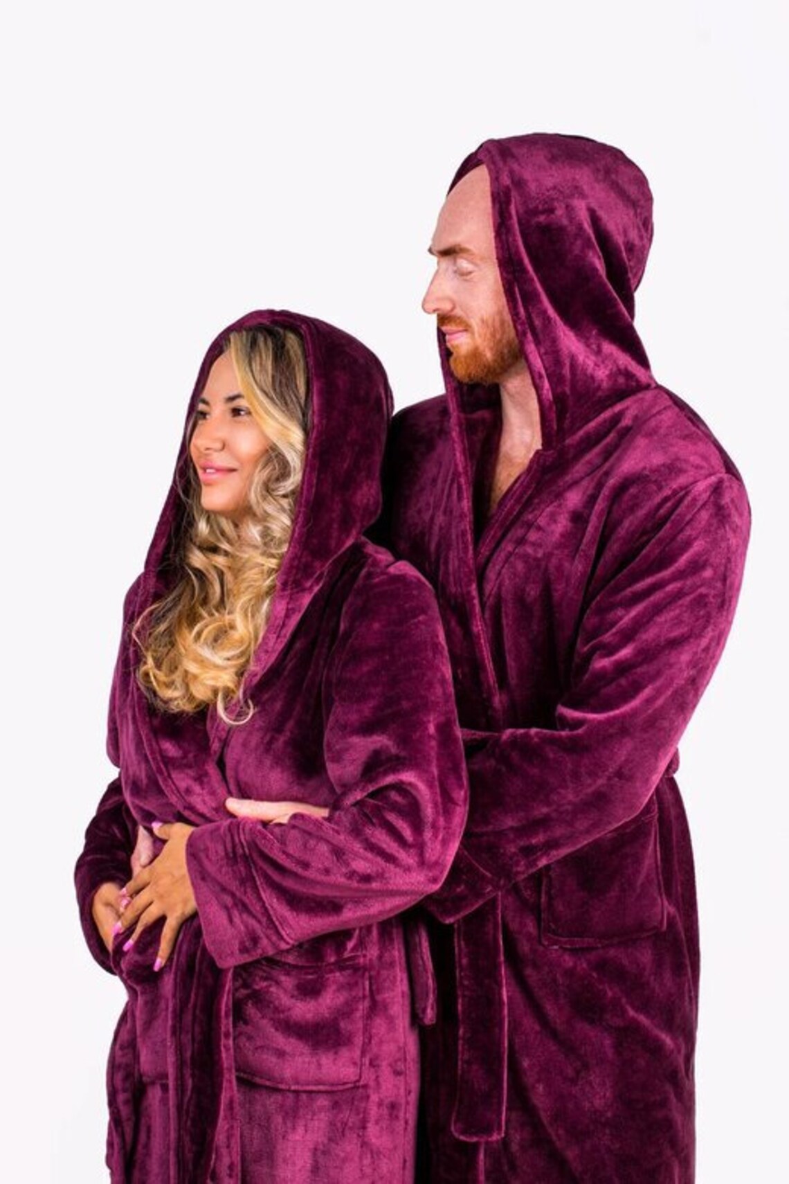 King & Queen Hooded Bathrobes