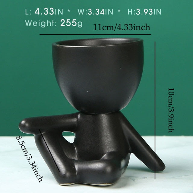 Ceramics Little People Art Flower Pots