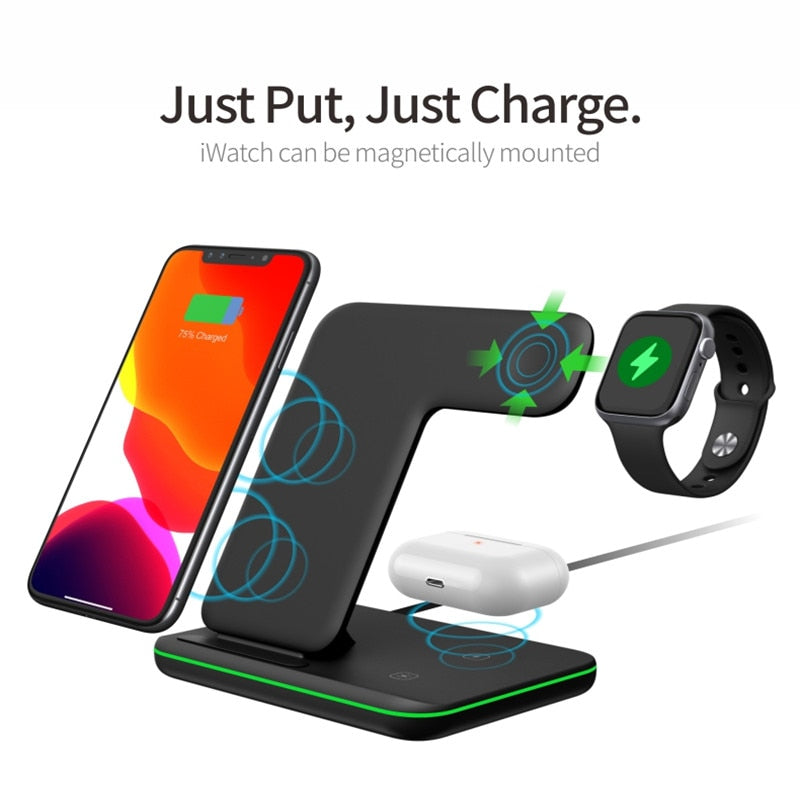 Wireless Charging Stand For Apple Watch And Apple phone + Android