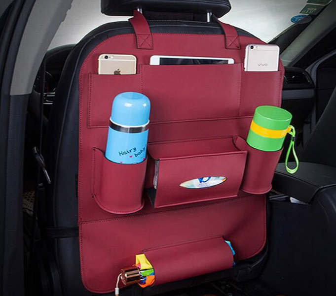 Premium Leather Car Seat Organizer