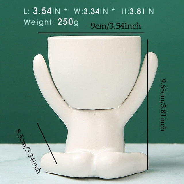 Ceramics Little People Art Flower Pots