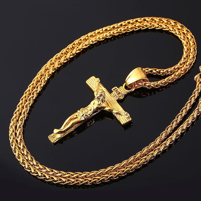 Luxury Jesus Gold Cross Chain & Pendant
