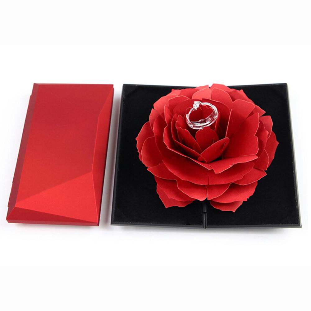 Engagement Flower Ring Holder Gift Boxes
