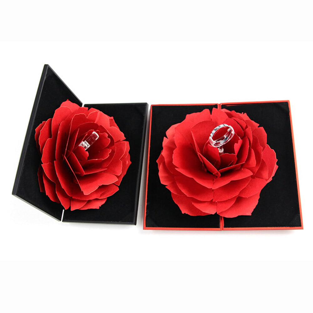 Engagement Flower Ring Holder Gift Boxes