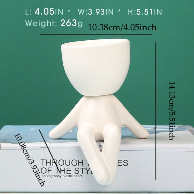 Ceramics Little People Art Flower Pots