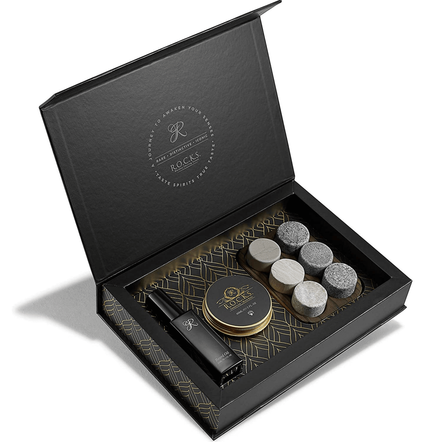 Whiskey Stones & Grooming Kit Set