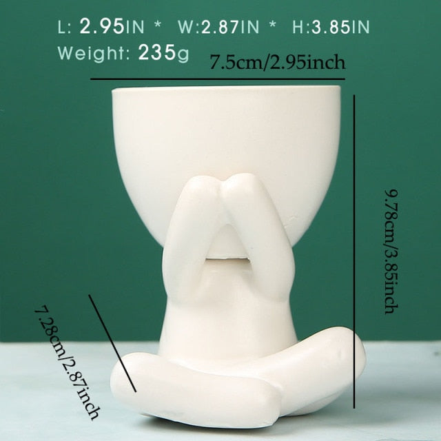 Ceramics Little People Art Flower Pots