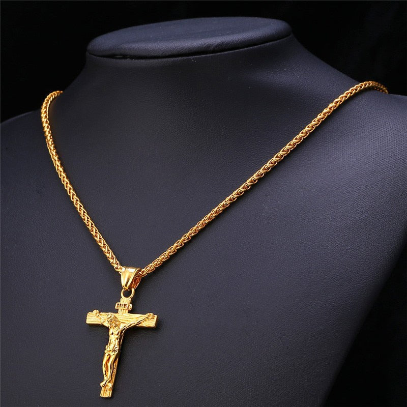 Luxury Jesus Gold Cross Chain & Pendant