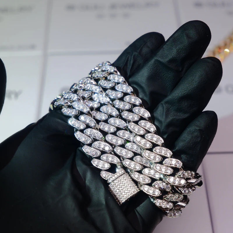 White Gold Plated Iced Cuban Chain