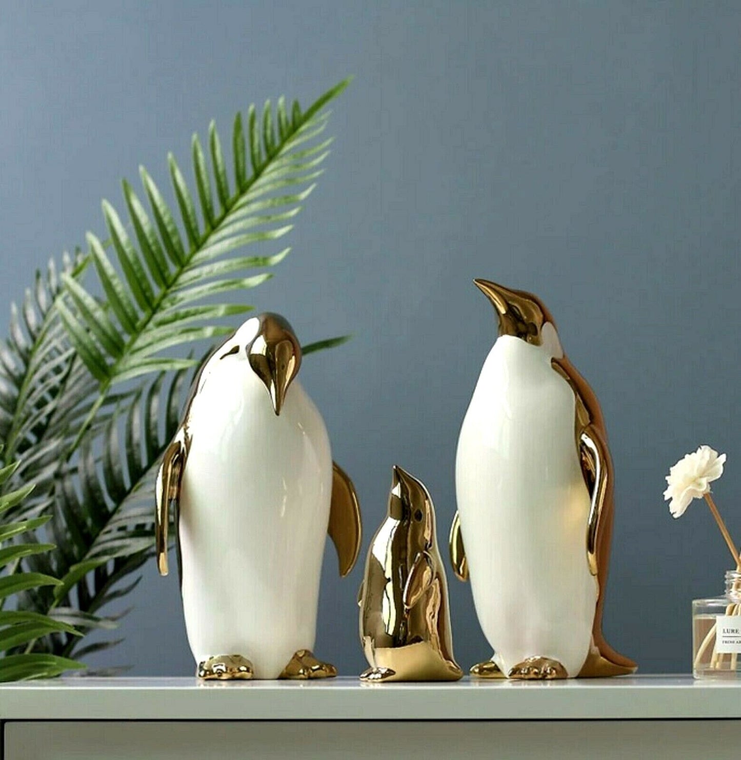 Ceramic Gilled Penguin Home Décor