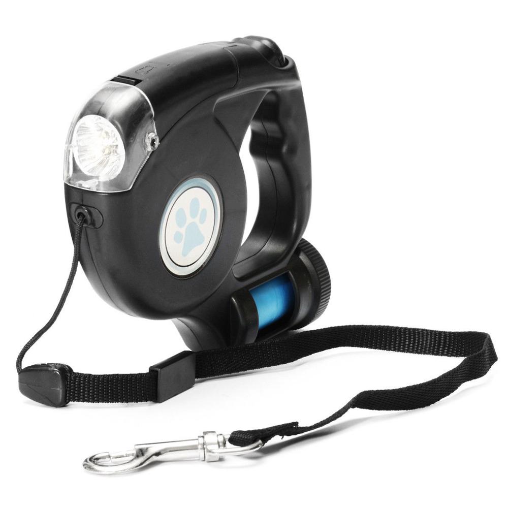 Retractable Dog Lead with Flashlight / Garbage Bag