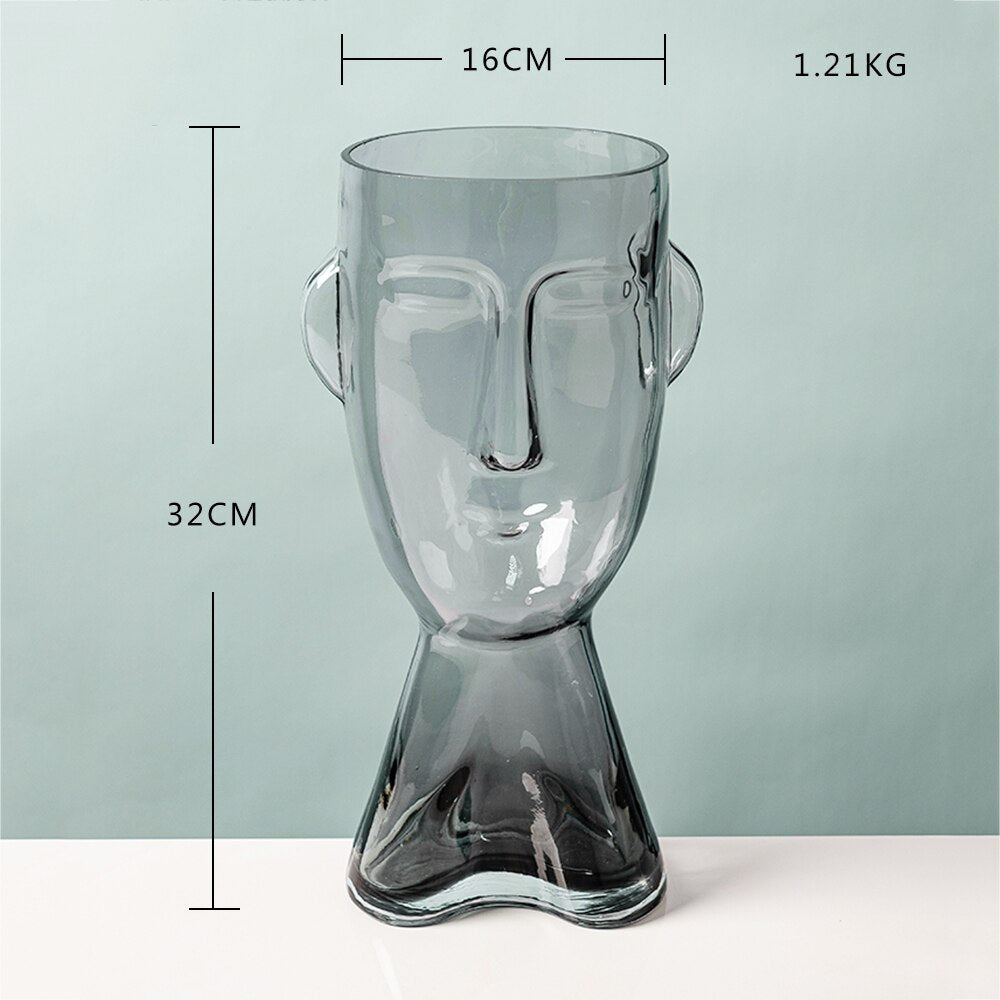 Abstract Face Glass Flower