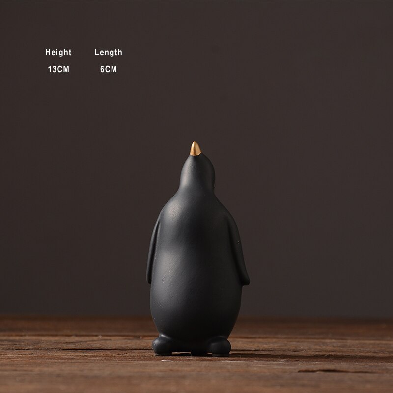 Ceramic Gilled Penguin Home Décor