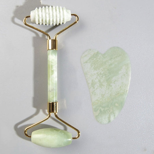 Natural Emerald Gua-Sha Massager Set