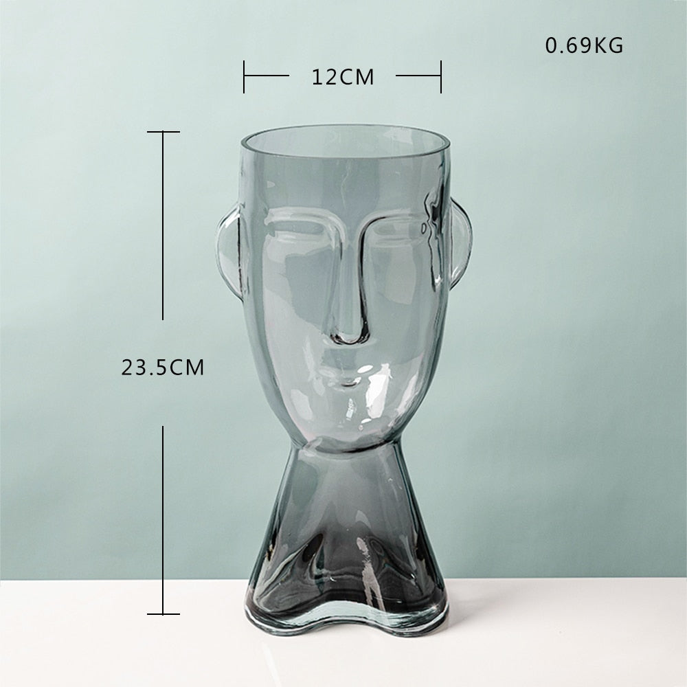 Abstract Face Glass Flower