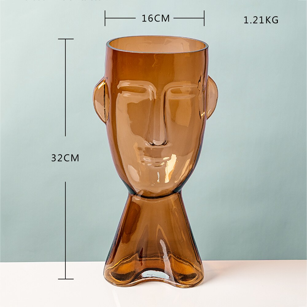 Abstract Face Glass Flower