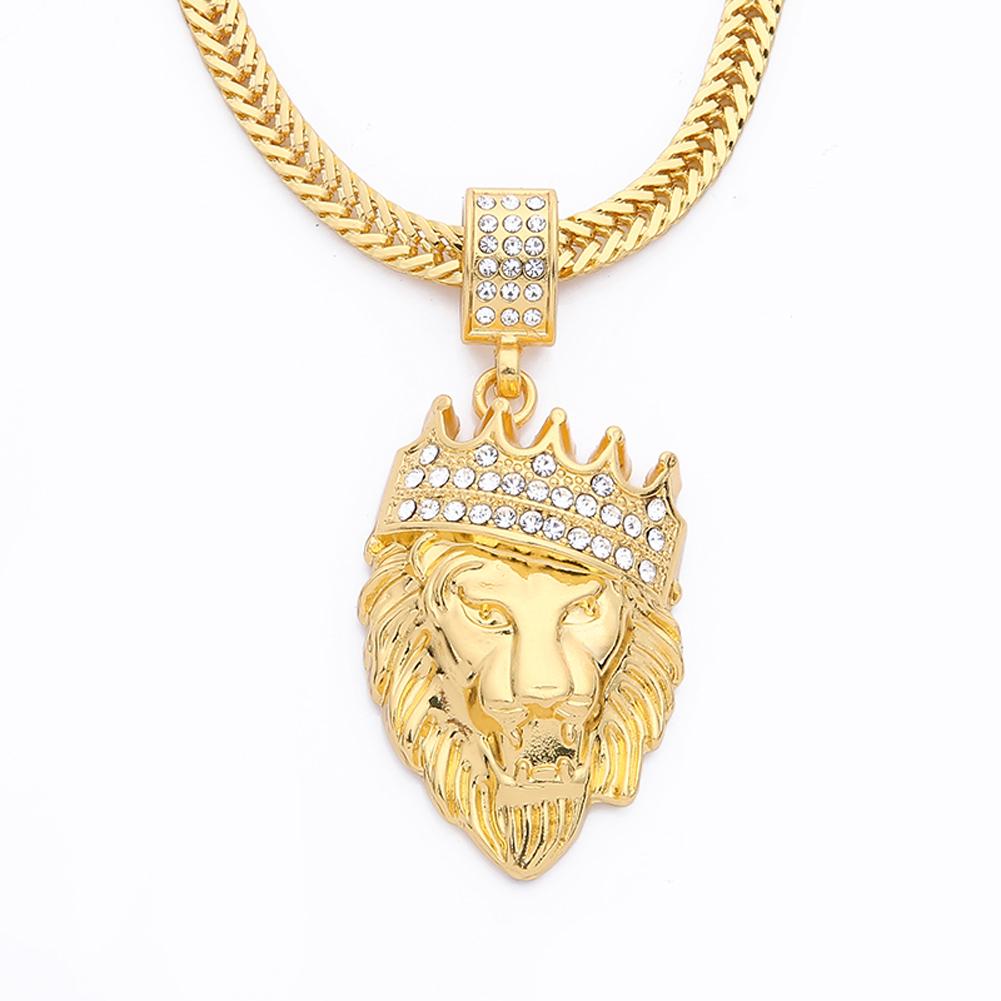 Men Lion Head Pendant & Necklace