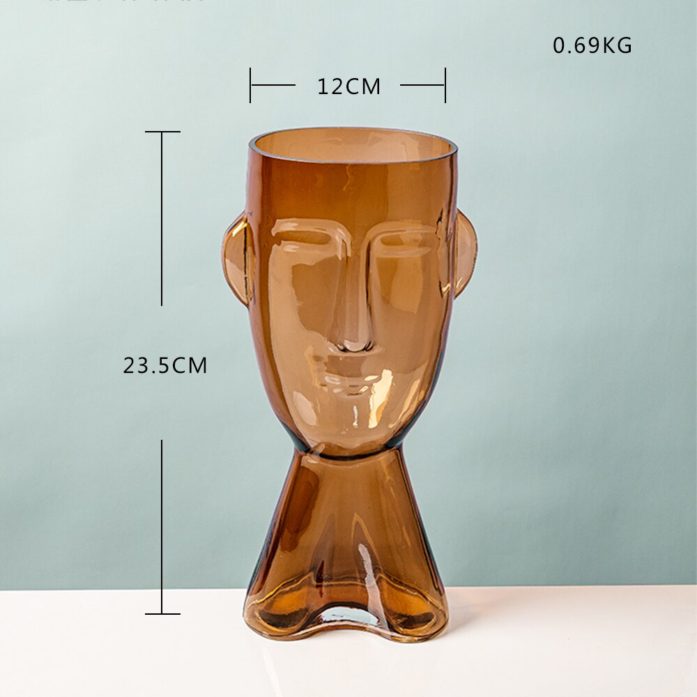 Abstract Face Glass Flower