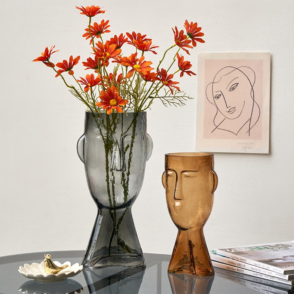 Abstract Face Glass Flower